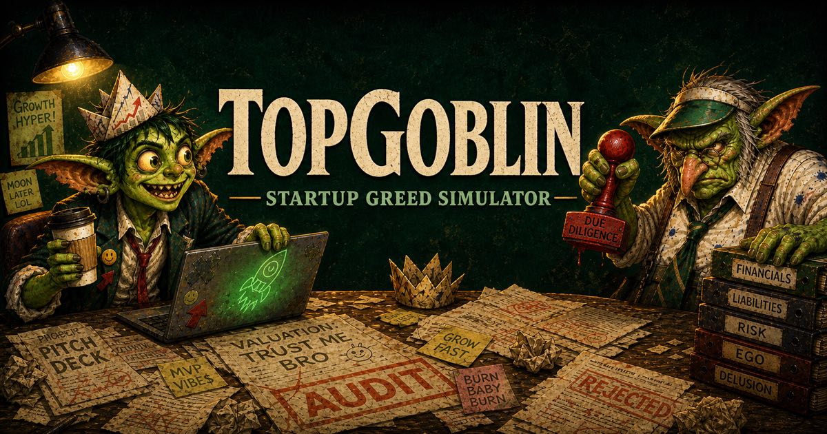 TopGoblin — The Startup Greed Simulator preview
